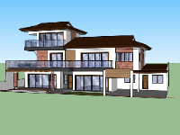 biệt thự 2 tầng,biệt thự 2 tầng 1 tum,sketchup phối cảnh biệt thự,biệt thự 2 tầng rưỡi