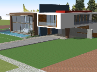 villa 2 tầng,model su villa 2 tầng,sketchup villa 2 tầng,bao cảnh villa 2 tầng sketchup