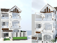 Phối cảnh nhà biệt thự 3 tầng bằng Sketchup