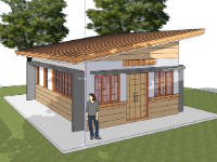 nhà cấp 4,file sketchup nhà cấp 4,sketchup nhà cấp 4 hiện đại,nhà phố 4 tầng