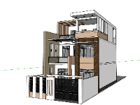 nhà phố 3 tầng,thiết kế nhà phố 3 tầng,file sketchup nhà phố 3 tầng,phối cảnh nhà phố 3 tầng