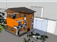 biệt thự 3 tầng,Phối cảnh biệt thự,mẫu sketchup biệt thự 3 tầng