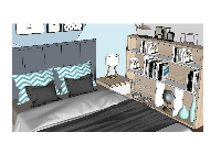 Phòng ngủ cho căn hộ thiết kế sketchup