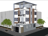 Phương án thiết kế nhà 7.7x10m (phương án mặt bằng, MĐ + sketchup PC)
