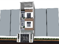 Phương án thiết kế nhà phố 3.5 tầng 5x15m (phương án mặt bằng + sketchup PC)