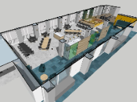 Quán cafe 3d sketchup