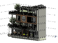 Quán Caffe 4 tầng 6x22m - Revit