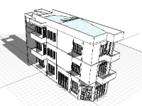 Revit - Nhà phố 5x20m - 3 mặt tiền - thiết kế cải tạo thi công