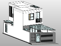 Revit 2019 nhà phố hiện đại 2 tầng 6x18.05m full kiến trúc