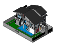 REVIT BIỆT THỰ 3 TẦNG 9.64X14.53M