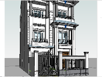 REVIT đầy đủ kiến trúc kết cấu nội thất của 1 công trình nhà biệt thự villa 4 tầng