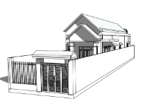 Revit kiến trúc Bản vẽ nhà cấp 4 mái thái 5x20m