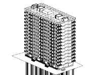 Revit KIẾN TRÚC CHUNG CƯ 14 TẦNG + 1 HẦM kích thước 48X19M