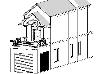 Revit kiến trúc nhà ống 2 tầng 5x24.5m