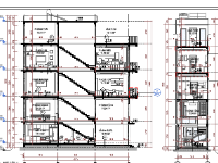 Revit Kiến trúc nhà phố 5 tầng 3.85x13.4m