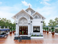 Revit Nhà cấp 4 mái thái 8.5x18.2m vườn miền tây