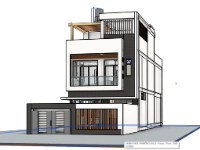 Revit nhà ở gia đình 2 tầng kích thước 7x18m (Kiến trúc + CTN + Điện)