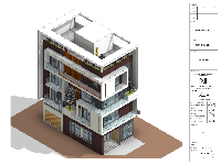 Revit Nhà phố 4 tầng 1 lửng kích thước 7.75x14.75m