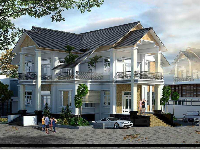 Sketchup 2013 - Vray 2.0 biệt thự sân vườn 2 tầng