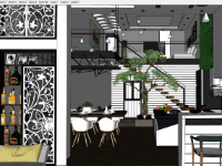 Sketchup 2014 + Vray 2.0 Mẫu thiết kế nội thất căn hộ 6x25m