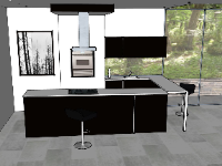 Sketchup 3d mẫu nội thất phòng bếp