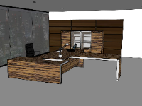 Sketchup 3d phòng làm việc thiết kế đẹp