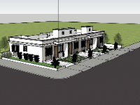 Sketchup biệt thự 1 tầng model sketchup đẹp