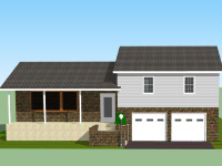 Sketchup Biệt thự 2 tầng 17x11m