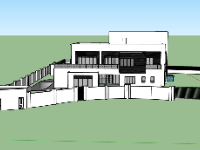 Sketchup Biệt thự 2 tầng 26x21m đẹp