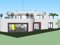 Sketchup biệt thự 2 tầng độc lạ kích thước 25x25m