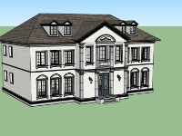 Sketchup biệt thự 2 tầng thiết kế đẹp 3d