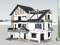 biệt thự 3 tầng,sketchup biệt thự 3 tầng,file su biệt thự 3 tầng