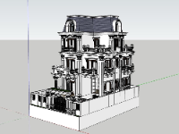 biệt thự cổ điển 3 tầng,biệt thự tân cổ điển,sketchup biệt thự tân cổ điển 3 tầng