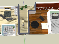 Sketchup bố trí nội thất nhà phố đẹp