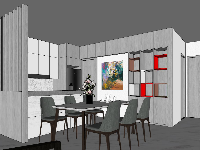 (Sketchup + cad) Thiết kế nội thất Căn Hộ Chung Cư Phú Mỹ Hưng