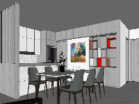 Sketchup nội thất chung cư,chung cư,nội thất,thiết kế nội thất chung cư