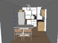 Sketchup dựng phòng bếp file 3d
