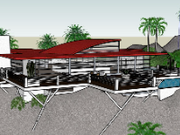 SKetchup mẫu biệt thự 1 tầng nghỉ dưỡng đẹp