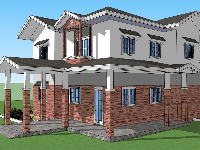 Sketchup mẫu biệt thự 2 tầng cao cấp