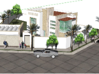 Sketchup mẫu biệt thự 2 tầng đẹp 2023