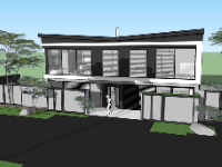 Sketchup mẫu biệt thự 2 tầng đẹp nhất hiện nay 3d