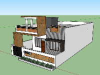 Sketchup mẫu biệt thự 2 tầng model su đẹp