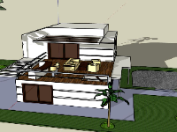 Sketchup mẫu biệt thự 2 tầng nghỉ dưỡng