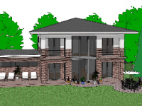 Sketchup mẫu biệt thự 2 tầng nghỉ dưỡng đẹp nhất