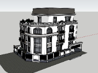 Sketchup mẫu biệt thự 3 tầng 1 tum đẹp nhất