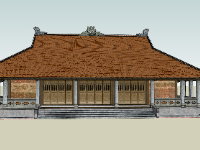 Sketchup mẫu chùa cổ thiết kế 3d
