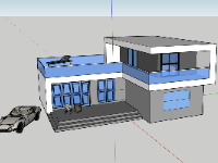 Sketchup mẫu nhà 2 tầng hiện đại