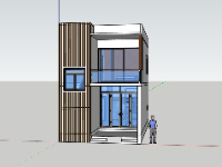 Sketchup mẫu nhà 2 tầng thiết kế đẹp nhất