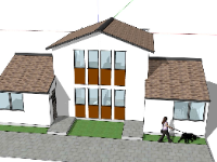 Sketchup mẫu nhà ở 2 tầng đẹp