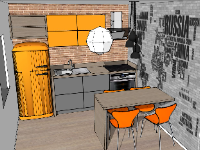 nội thất phòng bếp,Sketchup bếp,model su phòng bếp,thiết kế phòng bếp